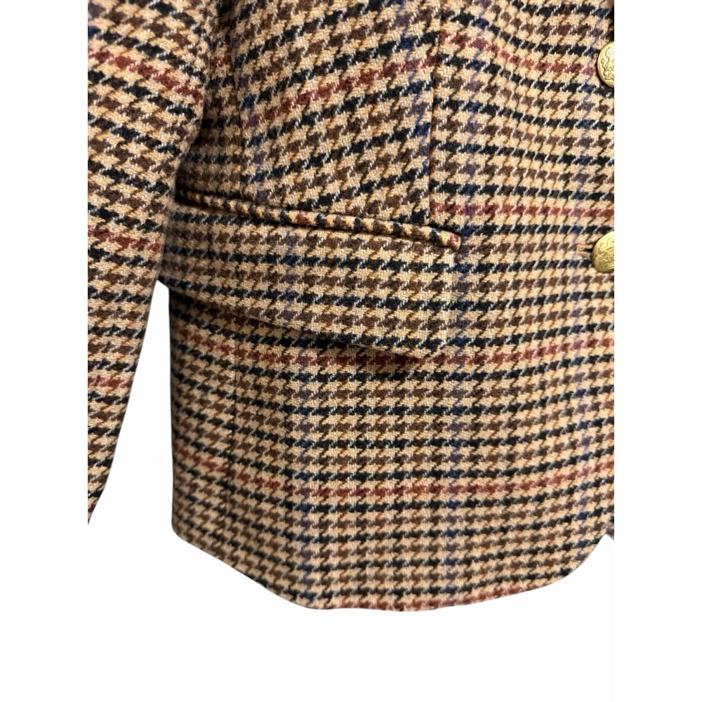 J.Crew Herringbone Wool-Blend Schoolboy Blazer Light Khaki/Brick Women's Size 12 - Picture 9 of 13